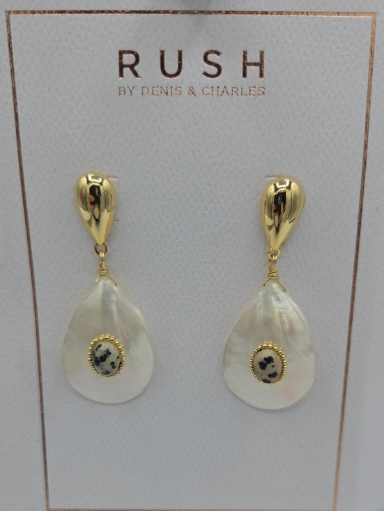 Rush By Denis & Charles Jewelry - 5 for $25! RUSH by Denis & Charles Gold Tone Cream Teardrop Shell Earrings